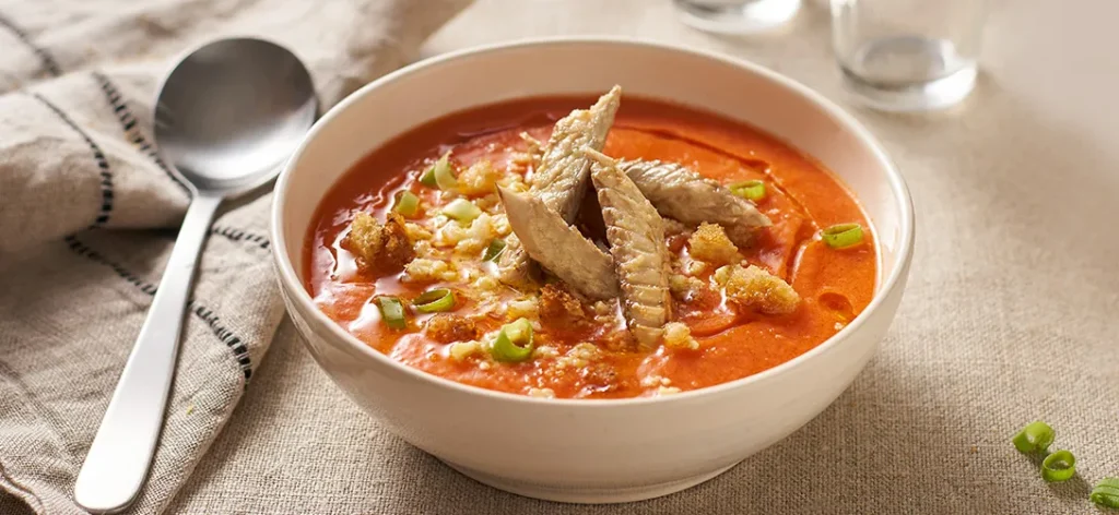 Ortiz Mackerel Salmorejo 34 Zuppa fredda a base di pomodoro con Sgombro Ortiz