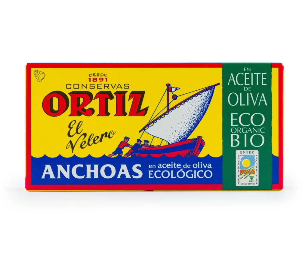 Anchoas en aceite de oliva ecológico lata octavillo 47,5g