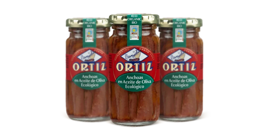 Anchoas aceite ecológico Tarro cristal 100g