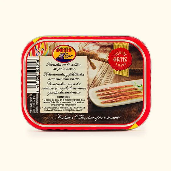Anchoas en aceite de oliva 1/4 rectangular 78g