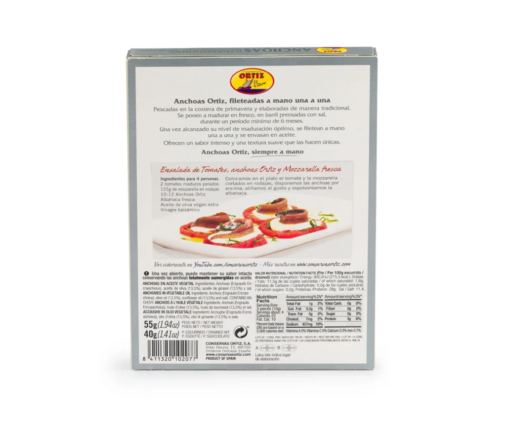 Anchoas en aceite de oliva Barqueta 55g