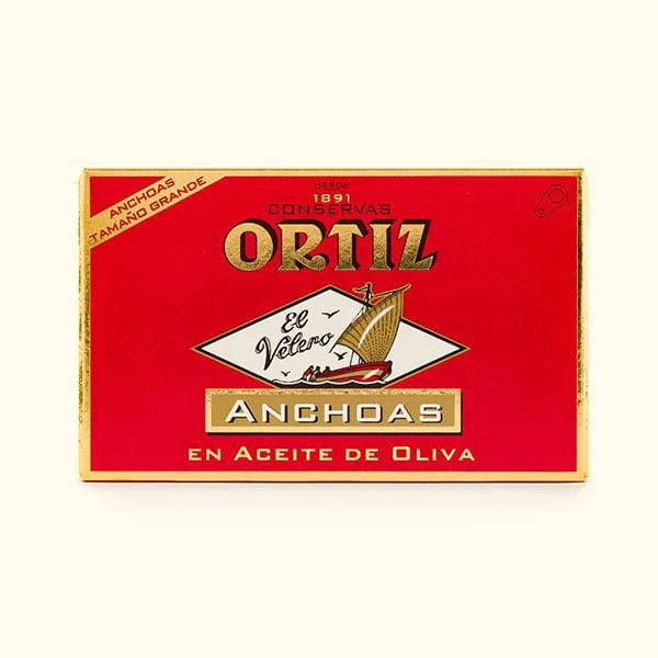 Anchoas en aceite de oliva estuche lata oval 112g