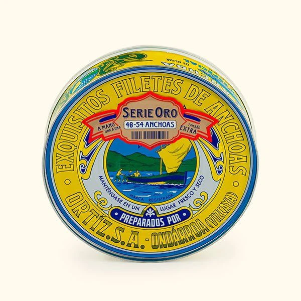 Anchoas en aceite de oliva Serie Oro 48-54 filetes lata 450g