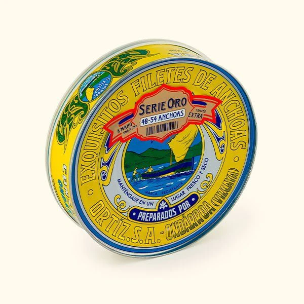 Anchoas en aceite de oliva Serie Oro 48-54 filetes lata 450g