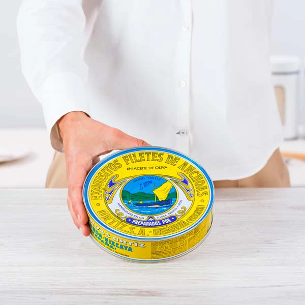 Anchoas en aceite de oliva Serie Oro 48-54 filetes lata 450g