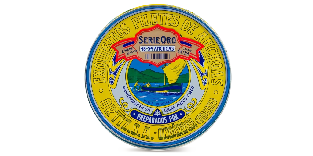 Anchoas en aceite de oliva Serie Oro 48-54 filetes lata 450g