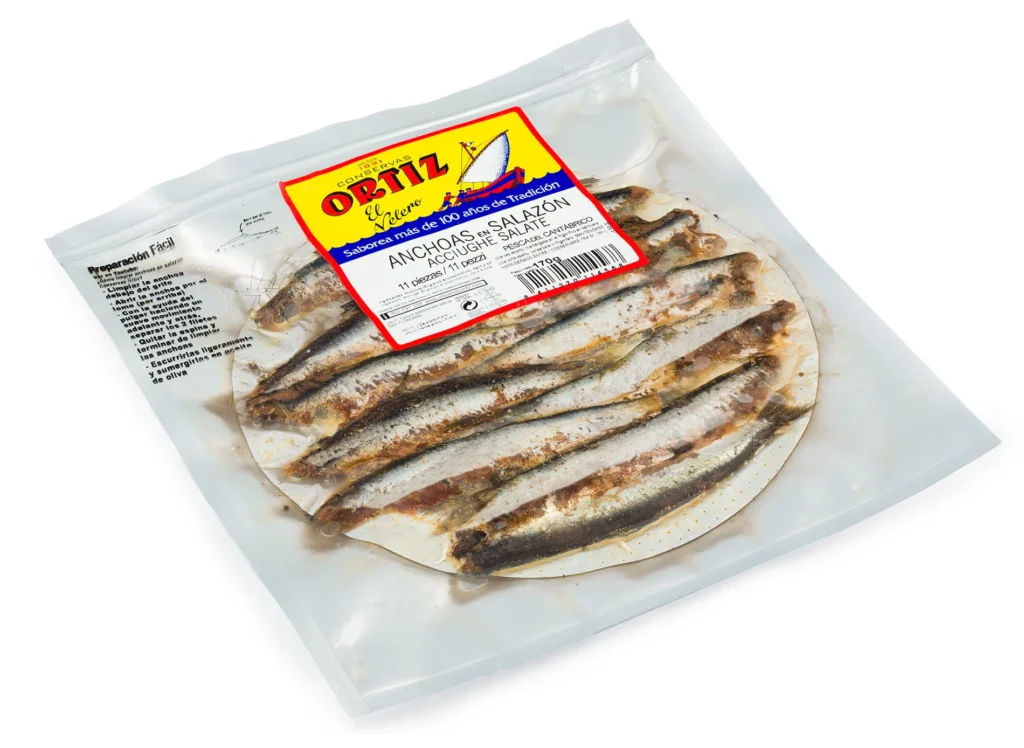 Anchoas en salazón Camada de 11 Bolsa 170grs