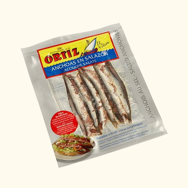 Anchoas en salazón Tamaño grande Bolsa 80g