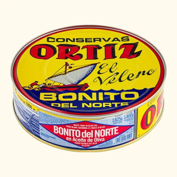 Bonito del norte en aceite de oliva lata pandereta 1825g