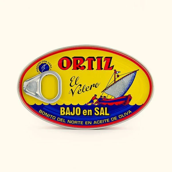 Bonito del norte en aceite de oliva bajo en sal lata oval 112g