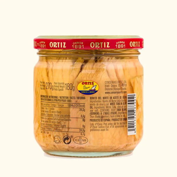 Bonito del norte en aceite de oliva reserva de familia Tarro 270g