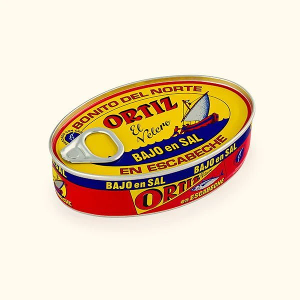 Bonito del norte en escabeche bajo en sal lata oval