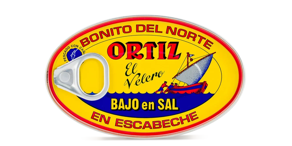 Bonito del norte en escabeche bajo en sal lata oval