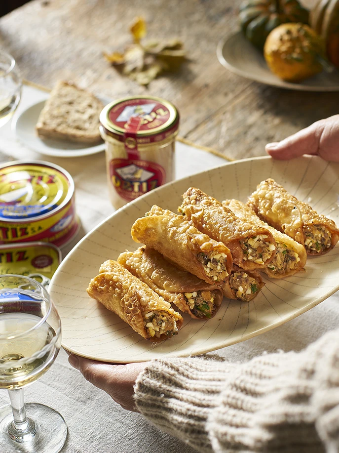 Receta Ortiz Cannoli de sardina picantona Presentacion